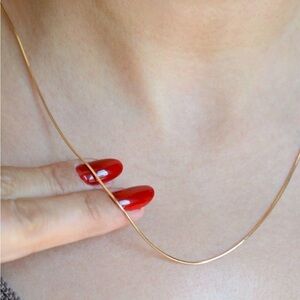 Herringbone Snake 1.7mm Chain Necklace 18k Gold Plated Luxury Jewelry